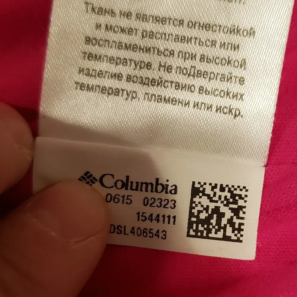 Columbia Girl's Pink Blue Grey Camo Print White Polka Dot Hooded Fleece Jacket L - Picture 7 of 12